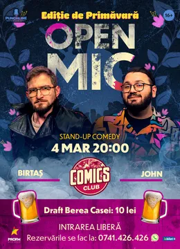 Stand-up Comedy Open Mic Ediție de Primăvară la ComicsClub!
