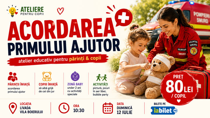Râmnicu Vâlcea: Acordarea Primului Ajutor – Atelier educativ pentru părinți & copii