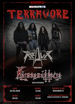 Concert Terravore (BG) x ReduX (RO) x Kärmagmässacre (RO) | Encore Club