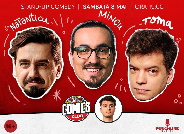 Stand-up cu Natanticu, Toma și Mincu la ComicsClub!