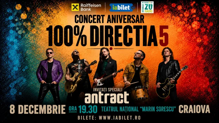 Craiova:  Concert Direcția 5 - „100% Direcția 5”