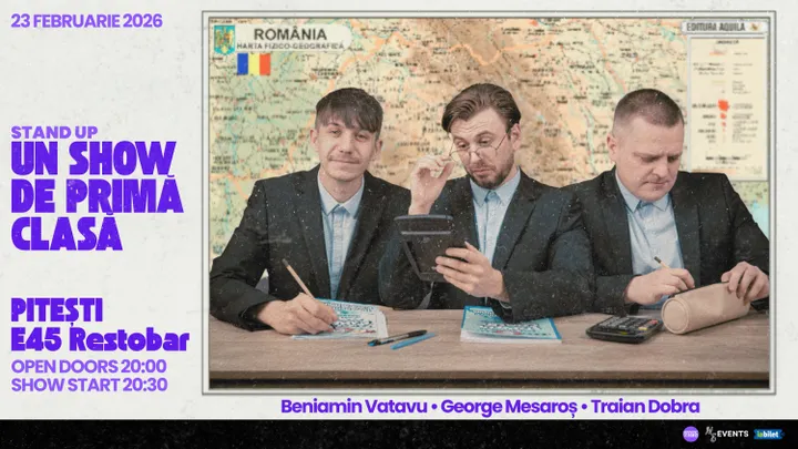 Pitești: Un Show de Primă Clasă | Stand-up Comedy cu Beniamin Vatavu, George Mesaroș și Traian Dobra