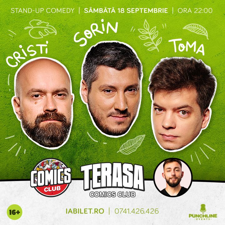 Stand-up cu Cristi, Toma și Sorin pe Terasa ComicsClub! Show 2