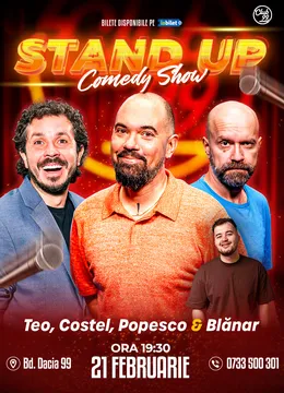 Stand-up Comedy cu Teo, Cristi Popesco, Costel - Marian Blănar la Club 99
