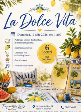 La Dolce Vita – Atelier de pictură pe tricouri și relaxare în stil italian
