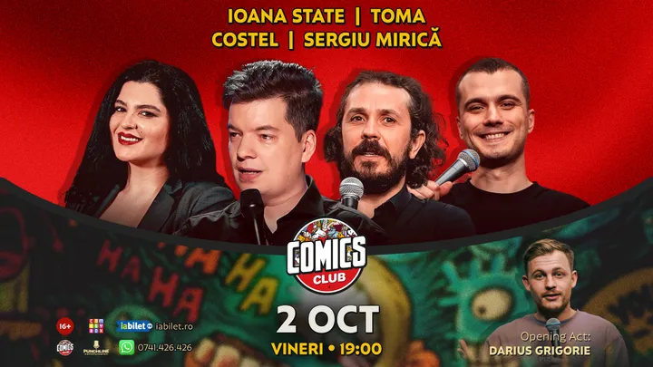Stand-up cu Toma, Costel, Ioana State și Mirică la ComicsClub!