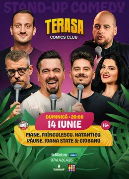 Stand-up cu Natanticu, Ciobanu, Frînculescu, Ioana State și Păune pe Terasa ComicsClub!