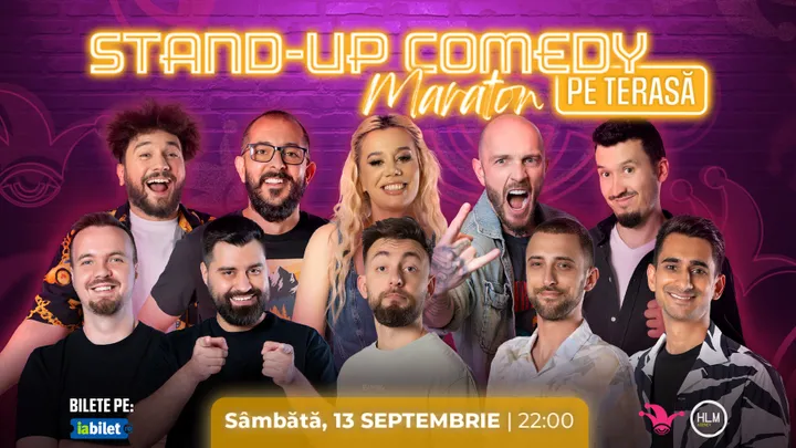 The Fool: Stand-up comedy Maraton pe terasă cu: Bordea, Gherghe, Anisia , Serghei, Cîrje, Drăcea, Dobrotă, Florin Gheorghe, Geo Adrian și George Dumitru