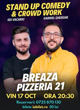 Breaza: Stand-Up & Crowdwork pe terasă cu Gabriel Gherghe și Edi Vacariu