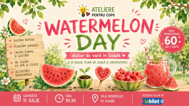 Râmnicu Vâlcea:  Watermelon Day – atelier de vară în livadă