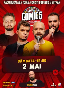Stand-up cu Cristi Popesco, Toma, Radu Bucălae și Mitran la ComicsClub!