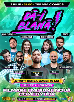 Dă-i Blană! Spectacol de comedie pe terasa ComicsClub! - invitat DOC