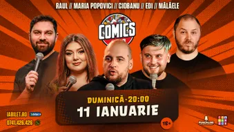 Stand-up cu Maria Popovici, Andrei Ciobanu, Raul Gheba și Bogdan Mălăele la ComicsClub!