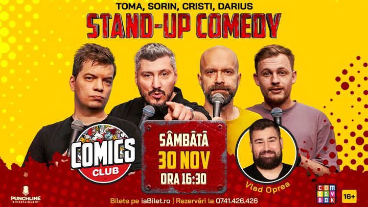 Stand-up cu Maria, Toma, Sorin și Darius la ComicsClub!