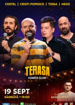 Stand-up cu Cristi Popesco, Toma, Costel și Nego pe Terasa ComicsClub!