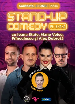 The Fool Terasa: Stand-up comedy cu Ioana State, Mane Voicu, Frînculescu și Alex Dobrota