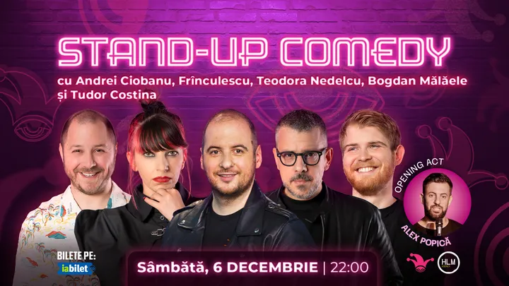 The Fool: Stand-up comedy cu Andrei Ciobanu, Frînculescu, Bogdan Mălăele, Teodora Nedelcu și Tudor Costina