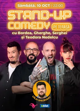 The Fool Terasa: Stand-up comedy cu Bordea, Gherghe, Serghei și Teodora Nedelcu