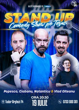 Stand up Comedy cu Popesco, Andrei Ciobanu, Natanticu - Vlad Olteanu la Terasa TNB