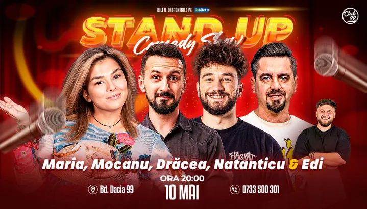 Stand-up Comedy cu Maria Popovici, Mocanu, Drăcea, Natanticu, Edi Rădoiu la Club 99