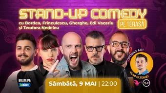 The Fool Terasa: Stand-up comedy cu Bordea, Frînculescu, Gherghe, Edi Vacariu și Teodora Nedelcu