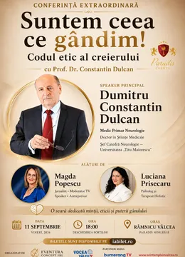 Râmnicu Vâlcea: Conferință extraordinară cu Prof. Dr. Constantin Dulcan