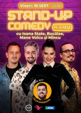 The Fool Terasa: Stand-up comedy cu Ioana State, Bucălae , Mane Voicu și Mincu