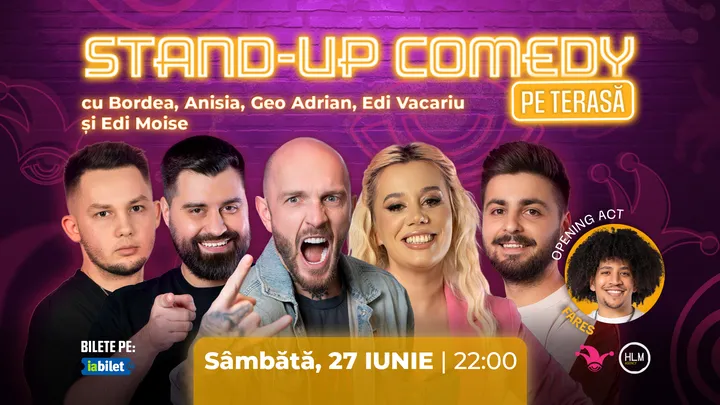 The Fool Terasa: Stand-up comedy cu Bordea, Anisia, Geo, Edi Vacariu și Edi Moise