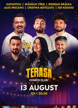 Stand-up cu Natanticu, Drăcea, Cîrje, Mocanu, Edi Rădoiu și Cristina pe Terasa ComicsClub!