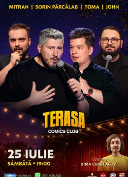 Stand-up cu Toma, Sorin Pârcălab, Mitran și John pe Terasa ComicsClub!