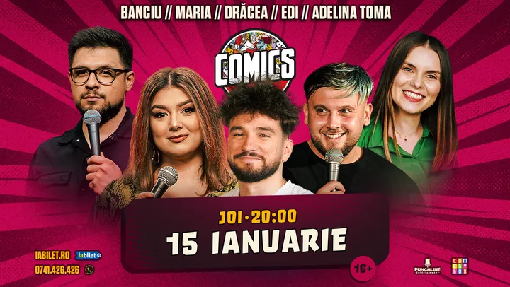 Stand-up cu Natanticu, Drăcea, Banciu, Adelina Toma și Edi Rădoiu la ComicsClub!