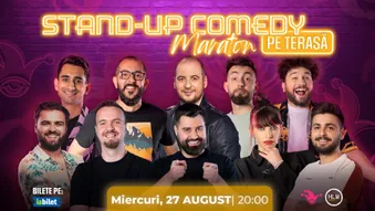 The Fool: Stand-up comedy Maraton pe terasă cu: Andrei Ciobanu, Gherghe, Cîrje, Drăcea, Florin Gheorghe, Geo Adrian, Teodora Nedelcu, George Dumitru, Edi Vacariu și Gabriel Dumitriu