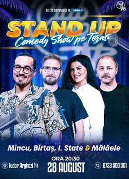 Stand Up Comedy cu Mincu, Birtaș, Ioana State & Mălăele la Terasa TNB