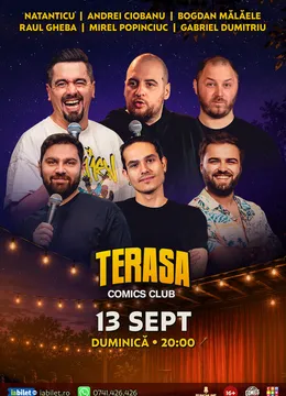 Stand-up cu Natanticu, Mălăele, Andrei Ciobanu, Raul, Gabriel Dumitriu și Mirel Popinciuc pe Terasa ComicsClub!