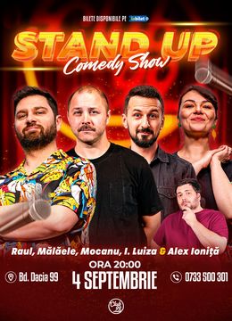 Stand-up Comedy cu Raul Gheba, Mălăele, Mocanu, Ioana Luiza - Alex Ioniță la Club 99