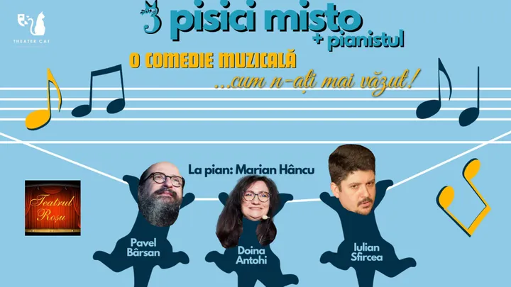 Trei pisici mișto și un pianist