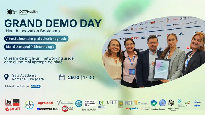Grand Demo Day 1Health: unde ideile din biotehnologie întâlnesc investitorii și industria