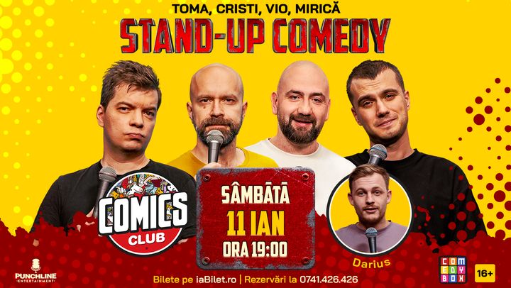 Stand-up cu Cristi, Toma, Vio și Mirică la ComicsClub!