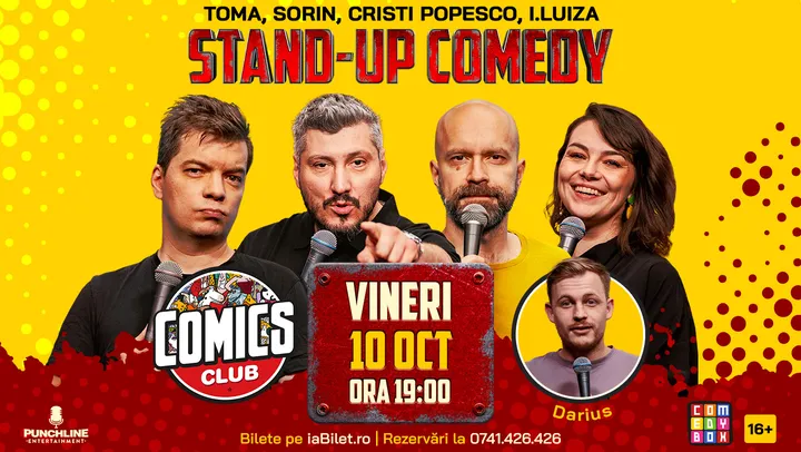 Stand-up Comedy cu Cristi Popesco, Toma, Sorin și Ioana Luiza la ComicsClub!