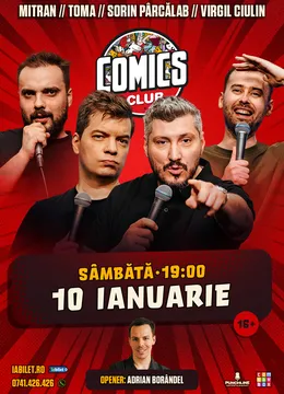 Stand-up cu Toma, Sorin Pârcălab, Mitran și Virgil la ComicsClub!