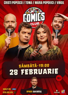 Stand-up cu Cristi Popesco, Toma, Maria Popovici și Virgil la ComicsClub!