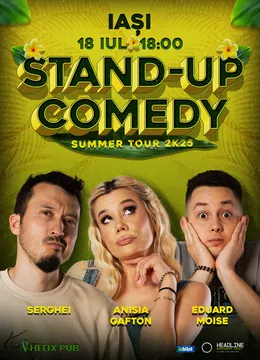 Iași: Stand-Up Comedy pe terasă cu  Anisia Gafton, Serghei și Eduard Moise
