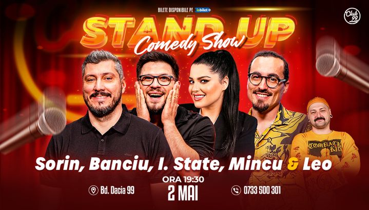 Stand up Comedy cu Sorin Pârcălab, Banciu, Ioana State, Mincu - Leo la Club 99