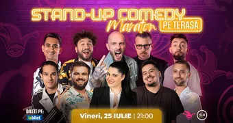 The Fool: Stand-up Comedy Maraton pe terasă cu: Bordea, Ioana State, Frînculescu, Drăcea, Cîrje, Mirel Popinciuc, Florin Gheorghe, Alex Dobrotă, Gabriel Dumitriu și Florentin Păune