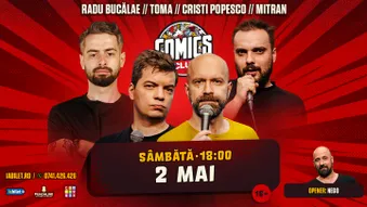 Stand-up cu Cristi Popesco, Toma, Radu Bucălae și Mitran la ComicsClub!