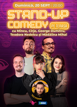 The Fool Terasa: Stand-up comedy cu Cîrje, George Dumitru, Mincu, Madalina Mihai și Teodora Nedelcu