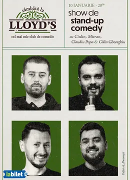 Lloyd's: Stand-up comedy cu Virgil Ciulin, Dragoș Mitran, Claudiu Popa și Călin Gheorghiu