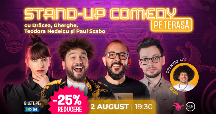 The Fool: Stand-up comedy pe terasă cu Drăcea, Gabriel Gherghe, Paul Szabo și Teodora Nedelcu