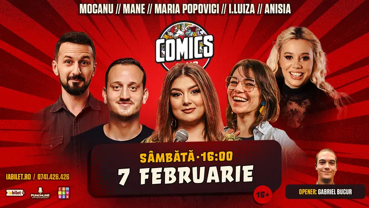 Stand-up cu Maria Popovici, Anisia, Alex Mocanu,Ioana Luiza și Mane Voicu la ComicsClub!