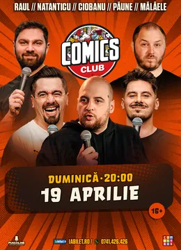 Stand-up cu Natanticu, Andrei Ciobanu, Raul Gheba, Bogdan Mălăele și Păune la ComicsClub!